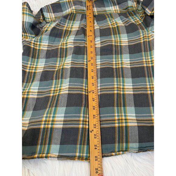 Lucky Brand Womens Button Down Shirt Sm Blue Long Sleeve Plaid Cotton Two Pocket - Picture 6 of 6